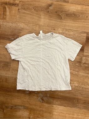 Athleta White Short Sleeve Crew Tee